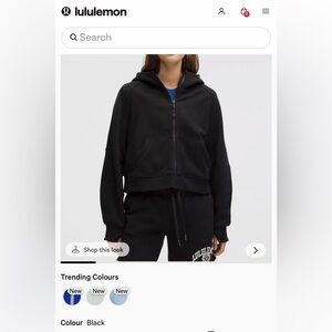 lululemon athletica Scuba Black Zip-Up Hoodie
